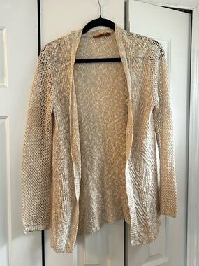 Belldini Cream Open-Front Knit Cardigan